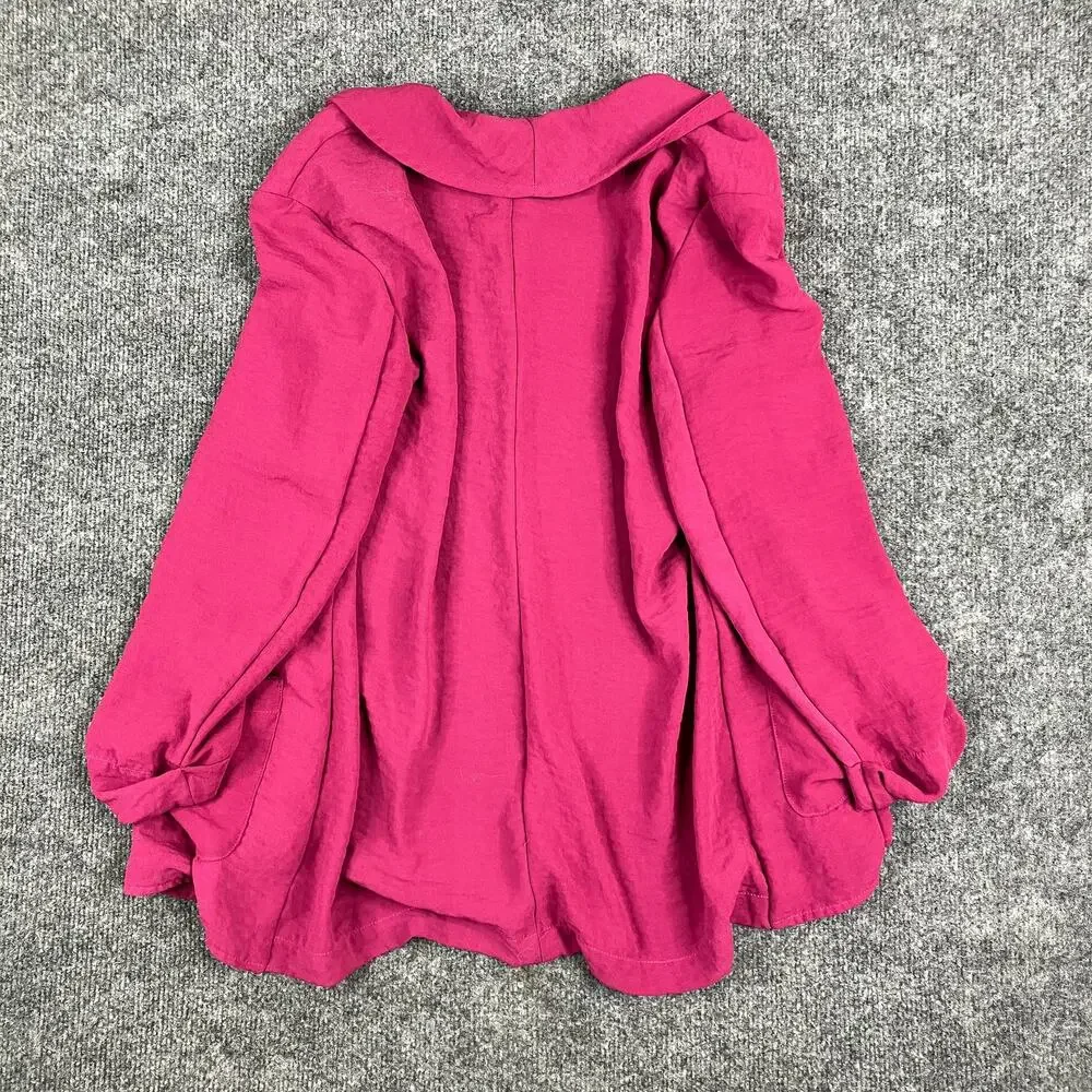 Code Mode Jacket Womens‎ XS Fuchsia Pink Lightweight Open Blazer Pocket Relaxed